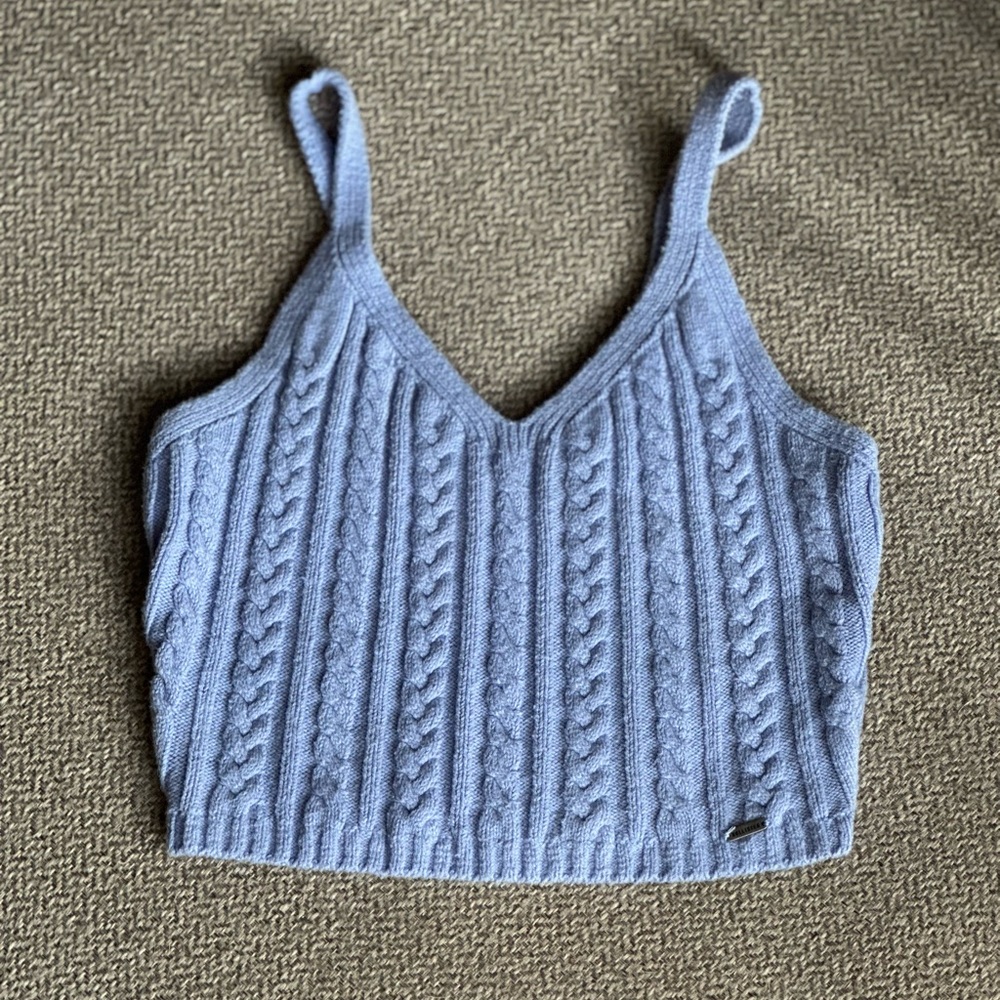 Blue Cable Knit Women's Top